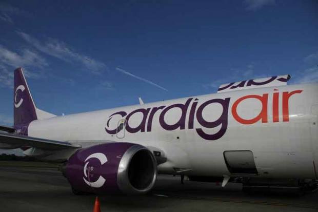 A Boeing 737-300 cargo plane operated by Cardig Air sustained substantial damage in a landing accident