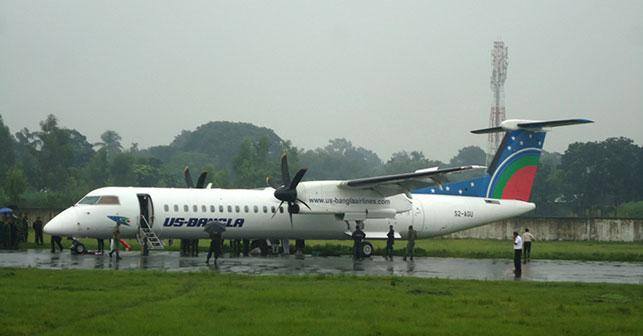 US Bangla Airlines met an incident at Saidpur